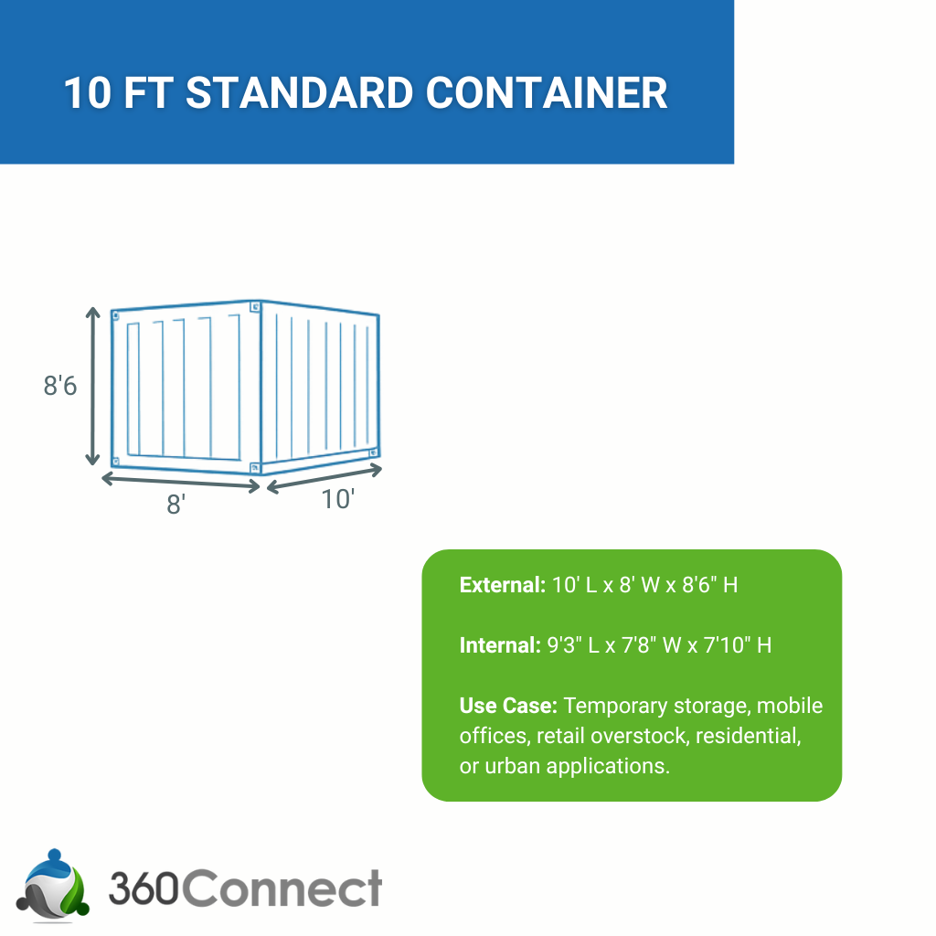10 ft Shipping Container Size